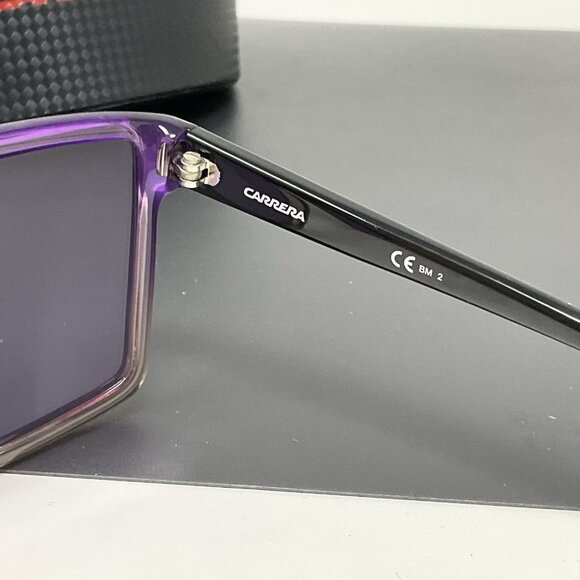 Carrera 6630 Shield Flat Top Sunglasses 03D4TJ Violet Shaded Black main image 12